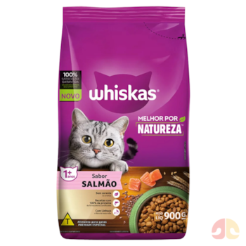 Ração Whiskas Melhor Por Natureza para Gatos Adultos Sabor Salmão 900g - Imagem principal