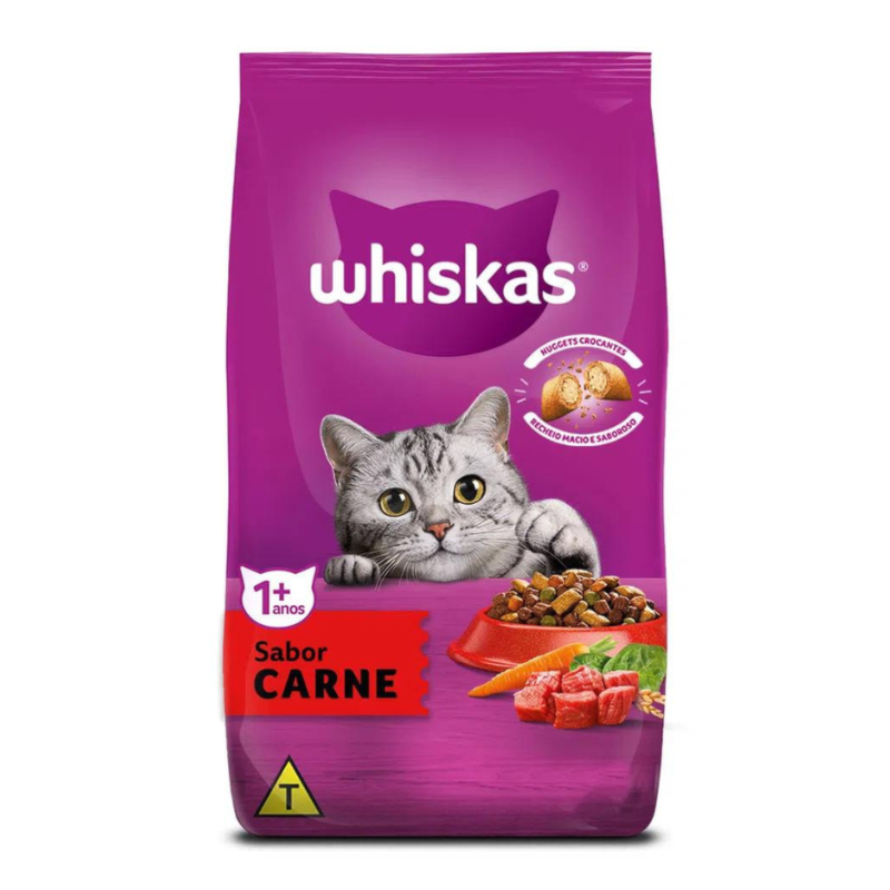 Ração Whiskas para gatos adultos carne 10,1kg