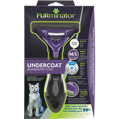 Rasqueadeira Furminator Undercoat para gatos de pelo curto - M/G