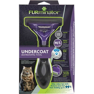 Rasqueadeira Furminator Undercoat para gatos de pelo longo - M/G
