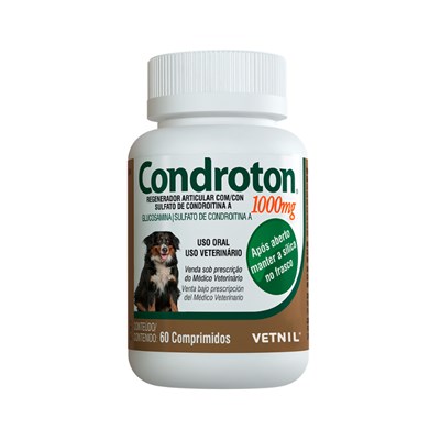 Regenerador Articular Vetnil Condroton 1000 para Cachorros com 60 comprimidos