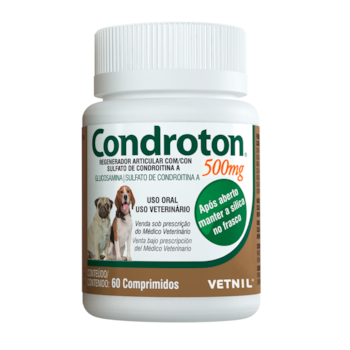 Regenerador Articular Vetnil Condroton 500 para Cachorros com 60 comprimidos - Imagem principal