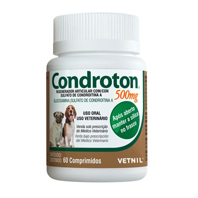 Regenerador Articular Vetnil Condroton 500 para Cachorros com 60 comprimidos
