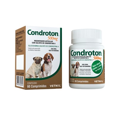 Regenerador Articular Vetnil Condroton 500 para Cachorros com 60 comprimidos