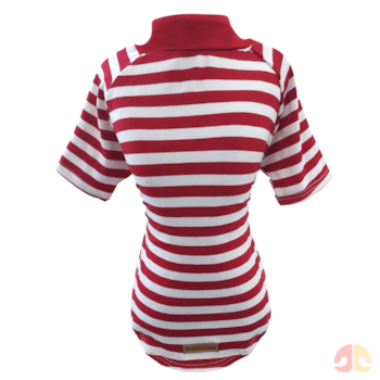 Roupinha Blusa Listra com Mangas Vermelha Fábrica Pet G para Cães - Imagem principal