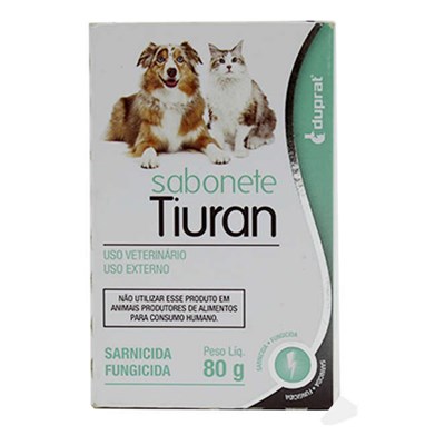 Sabonete Antimicótico Tiuran Duprat 80gr para Cachorros e Gatos