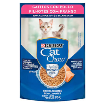 Sachê Cat Chow Ração Úmida Gatos Filhotes Frango Ao Molho 85g - Imagem principal