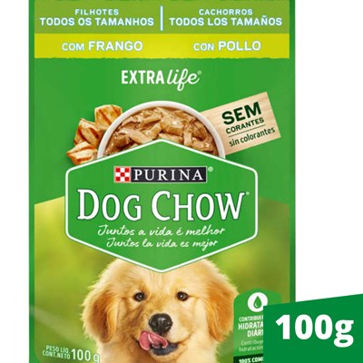 Sachê Dog Chow cães filhotes para todos os tamanhos frango 100g