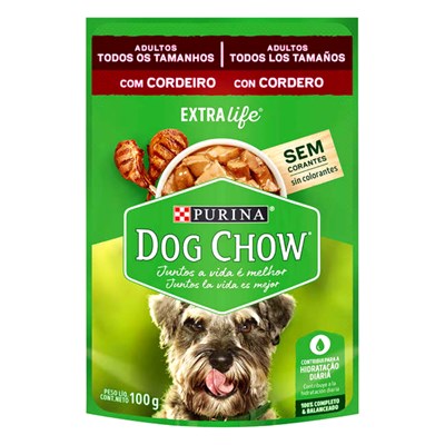 Produto Sachê Dog Chow para Cães Adultos de Todos Os Tamanhos Cordeiro 100g