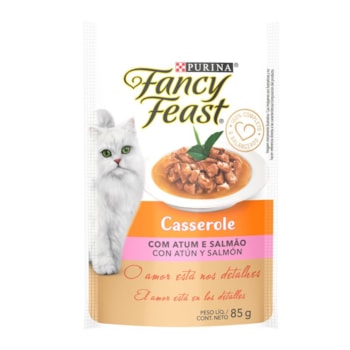 Sachê Fancy Feast Casserole Ração Úmida Para Gatos Adultos Atum E Salmão 85g - Imagem principal