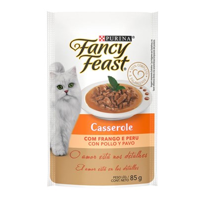 Produto Sachê Fancy Feast Casserole Ração Úmida para Gatos Adultos Frango e Peru 85g