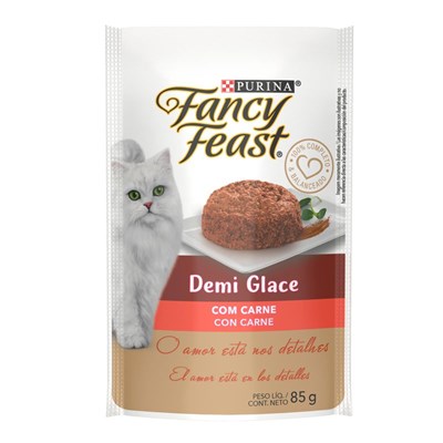 Sachê Fancy Feast Demi Glace para Gatos Adultos Carne 85gr