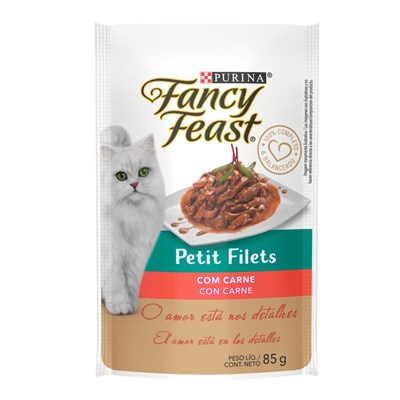 Sachê Fancy Feast Petit Filets Ração Úmida para Gatos Adultos Carne 85g