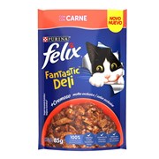 Sachê Felix Fantastic Deli Ração Úmida para Gatos Adultos Carne 85g