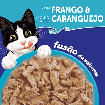 Sachê Felix Fantastic Mix Ração Úmida para Gatos Adultos Frango e Caranguejo 85g