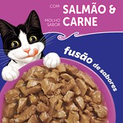 Sachê Felix Fantastic Mix Ração Úmida para Gatos Adultos Salmão e Carne 85g