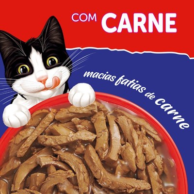 Sachê Felix Fantastic Tiritas Ração Úmida para Gatos Adultos Carne 85g