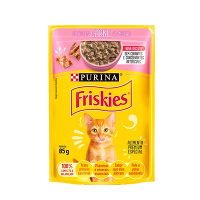 Produto Sachê Friskies para Gatos Filhotes Carne ao Molho 85gr