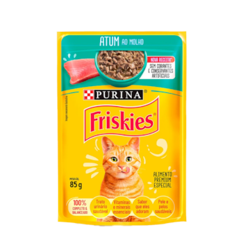 Sachê Friskies Ração Úmida para Gatos Adultos Atum ao Molho 85g - Imagem principal