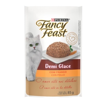 Sachê Nestlé Purina Fancy Feast Demi Glace Para Gatos Adultos Frango 85gr - Imagem principal