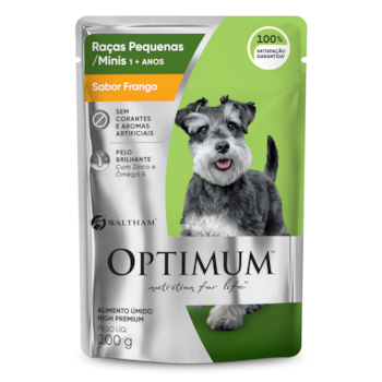 Sachê Optimum para Cães Adultos de Raças Pequenas Sabor Frango 100g - Imagem principal