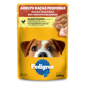 Sachê Pedigree para Cães Adultos de Raças Pequenas Frango ao Molho 100gr - Imagem principal