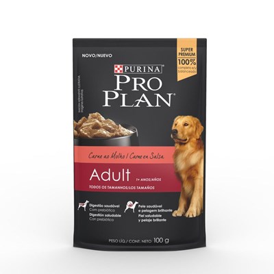 Produto Sachê Pro Plan Ração Úmida Para Cães Adultos Carne Ao Molho 100g