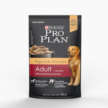 Sachê Pro Plan Ração Úmida para Cães Adultos Frango ao Molho 100g - Imagem principal
