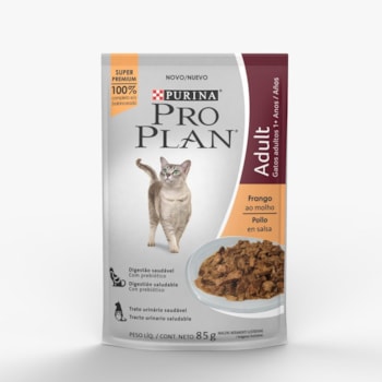 Sachê Pro Plan Ração Úmida Para Gatos Adultos Frango Ao Molho 85g - Imagem principal