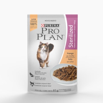 Sachê Pro Plan Ração Úmida para Gatos Castrados Frango ao Molho 85g - Imagem principal