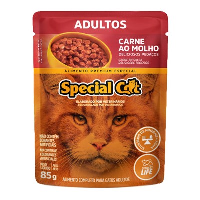 Sachê Special Cat para Gatos Adultos Carne 85gr