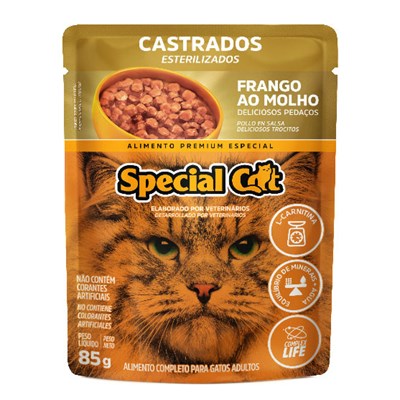 Sachê Special Cat para Gatos Adultos Castrados Frango 85gr