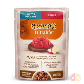 Sachê Special Cat Ultralife para Gatos Adultos 85gr sabor Carne e Batata-Doce - Imagem principal