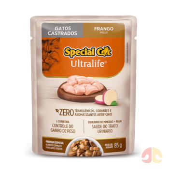 Sachê Special Cat Ultralife Para Gatos Adultos Castrados 85gr sabor Frango e Batata-doce - Imagem principal