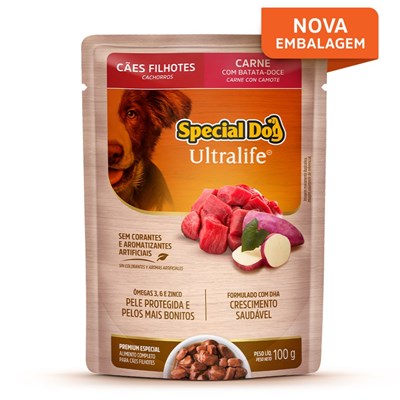 Produto Sachê Special Dog Filhote Para Cachorros 100gr sabor Carne com Batata-Doce
