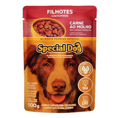 Sachê Special Dog para Cães Filhotes Carne 100gr