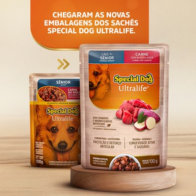 Sachê Special Dog Sênior Para Cachorros 100gr sabor Carne com Batata-Doce