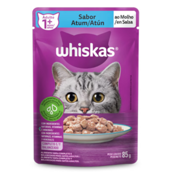 Sachê Whiskas para Gatos Adultos Atum ao Molho 85gr - Imagem principal