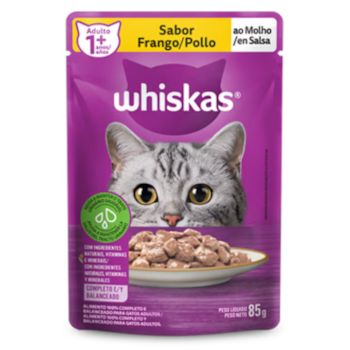 Sachê Whiskas para Gatos Adultos Frango ao Molho 85gr - Imagem principal