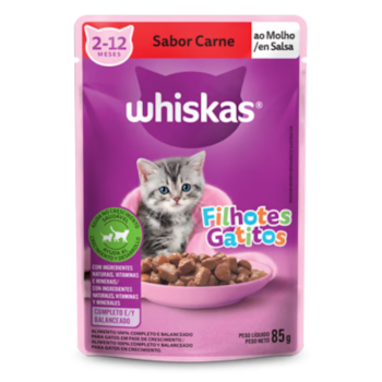 Sachê Whiskas para Gatos Filhotes 85g Carne ao Molho - Imagem principal