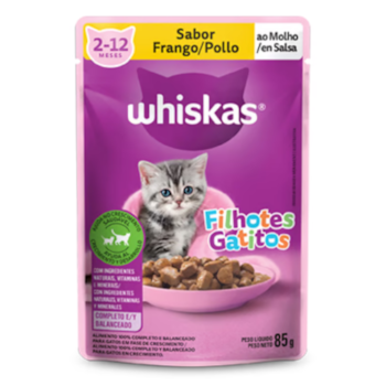 Sachê Whiskas para Gatos Filhotes 85g Frango ao Molho - Imagem principal