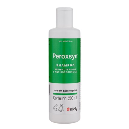 Shampoo Antibacteriano Peroxsyn König para Cachorros e Gatos com 200ml