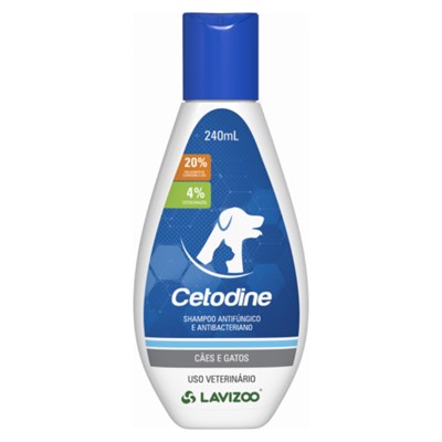 Shampoo Antifúngico e Antibacteriano Cetodine para Cães e Gatos 240 ml