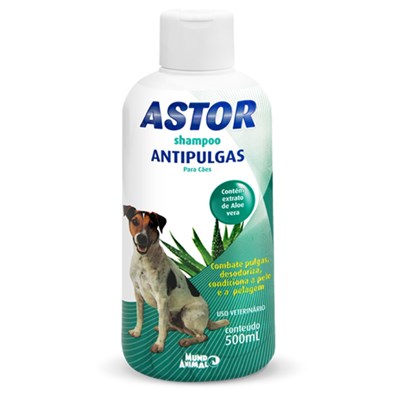 Shampoo Antipulgas Astor Mundo Animal para Cachorros com 500ml