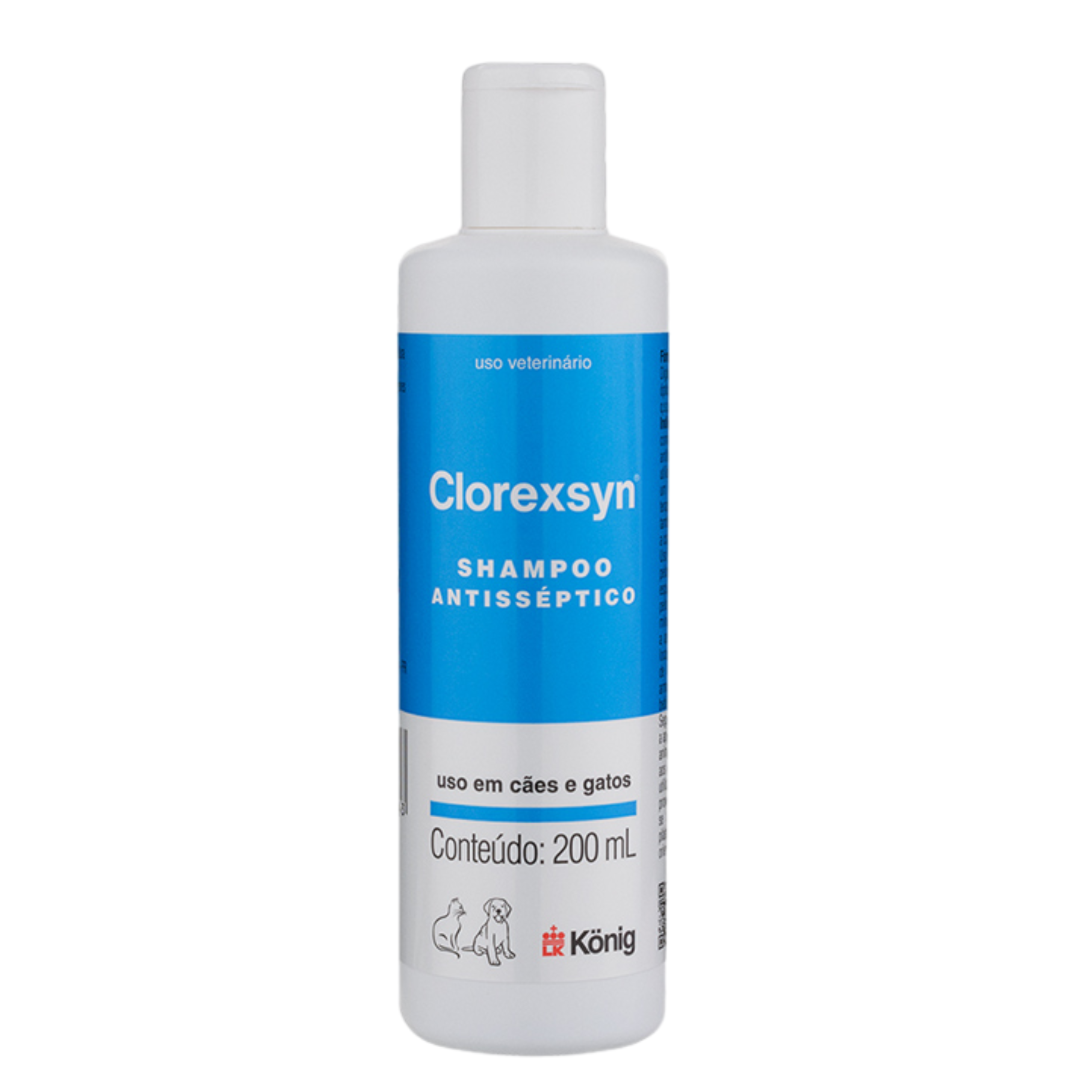 Shampoo Antisséptico Clorexsyn König para Cães e Gatos com 200ml