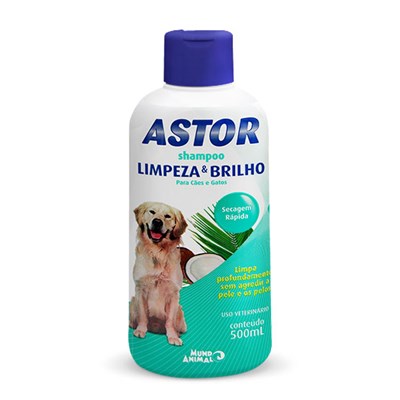Shampoo Astor Limpeza  Brilho Coco para Cães 500ml