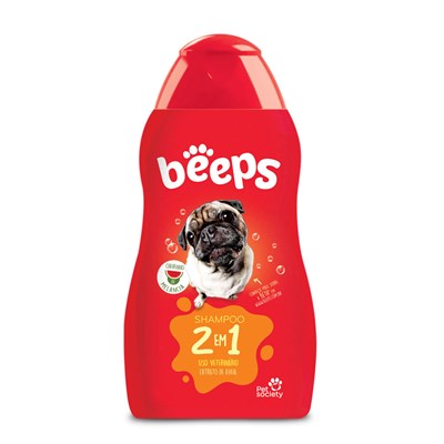Shampoo Beeps 2 em 1 para Cachorros e Gatos Pet Society 500ml