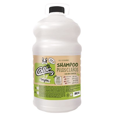 Shampoo Collie Vegan Pelos Claros para Cães e Gatos Adultos 5lt