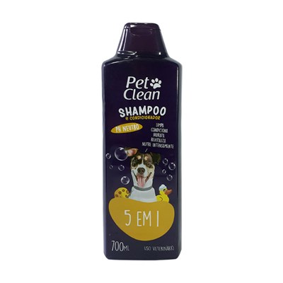 Shampoo e Condicionador 5 em 1 Pet Clean para Cães e Gatos 700ml