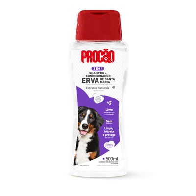 Shampoo e Condicionador Procão Erva Santa Maria Para Cães 500ml